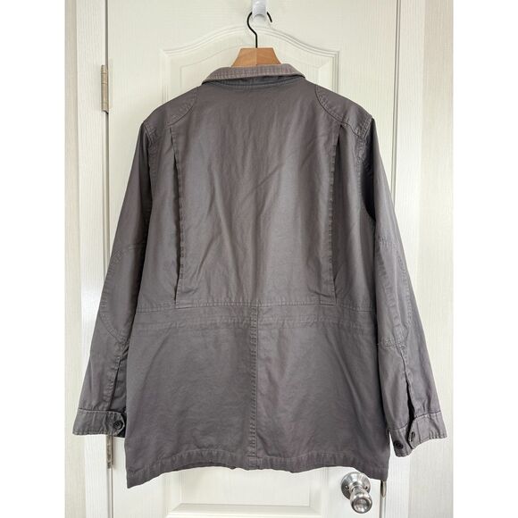 Banana Republic Gray Flannel Lined Field Military Utility Safari Jacket Men's L - Picture 3 of 12